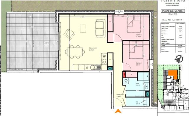 Afficher la photo en grand Appartement T3 à vendre - 3 pièces - 67,75 m2 - Chambery - 73 - RHONE-ALPES