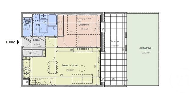 Afficher la photo en grand Appartement T2 à vendre - 2 pièces - 50,40 m2 - Challes Les Eaux - 73 - RHONE-ALPES