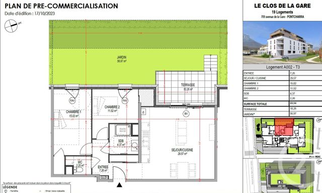 Afficher la photo en grand Appartement T3 à vendre - 3 pièces - 69,94 m2 - Pontcharra - 38 - RHONE-ALPES