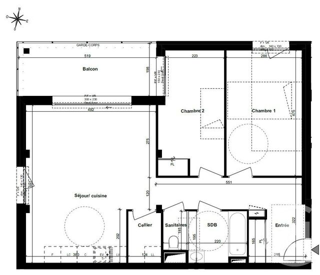 Appartement T3 &agrave; louer - 3 pi&egrave;ces - 70,55 m2 - Cognin - 73 - RHONE-ALPES